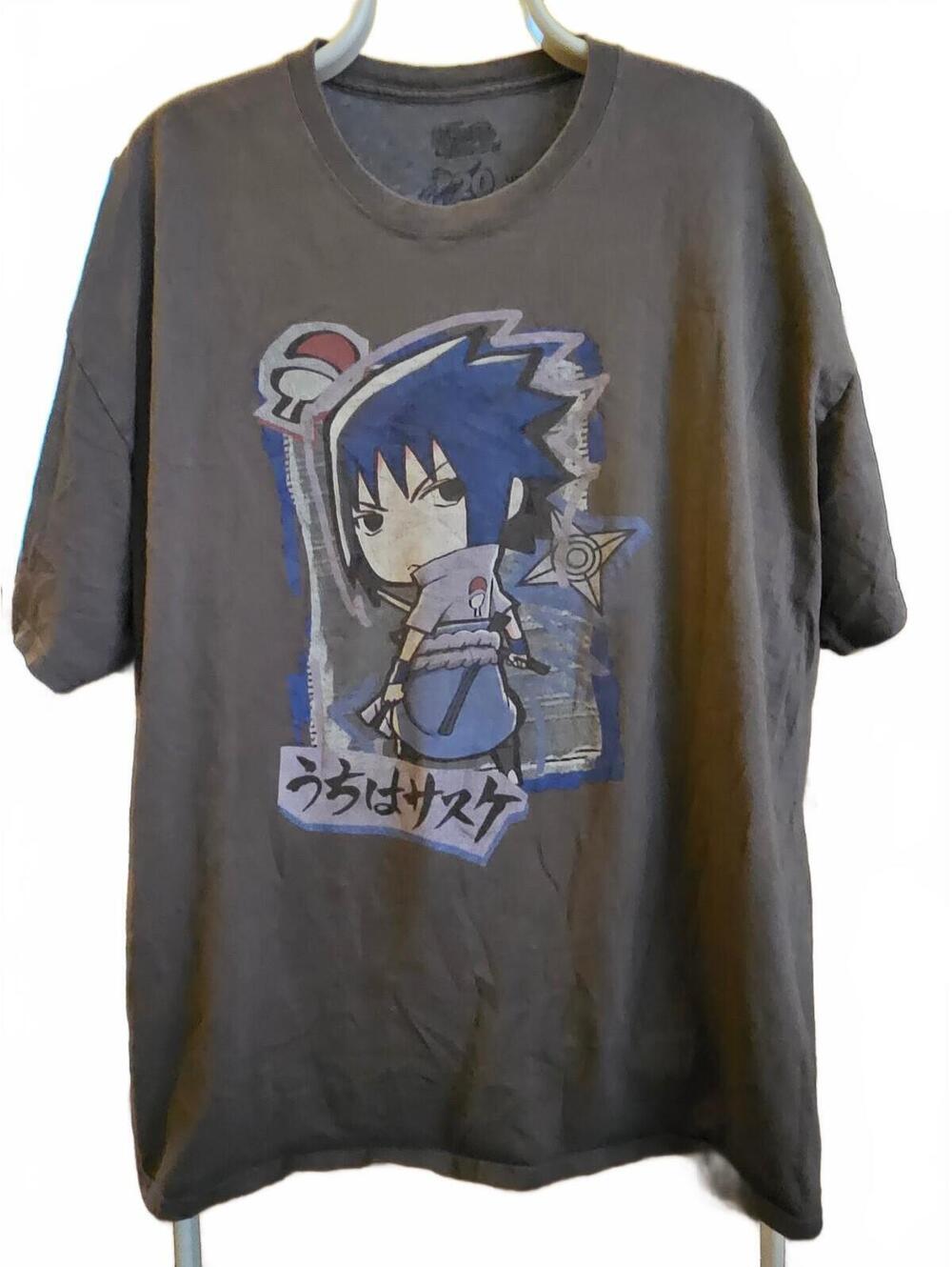 Naruto 20th Anniversary T-Shirt Adult 2XL - Sasuke Uchiha Anime Mens- EUC